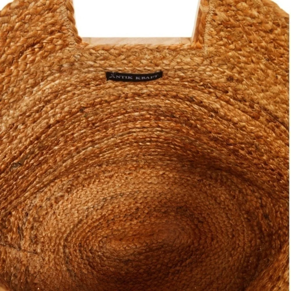 Antik Kraft Floral Jute Tote-NWT